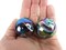 2 Boulders35mm MILKY WAY Marbles glass ball oil slick large huge Swirl